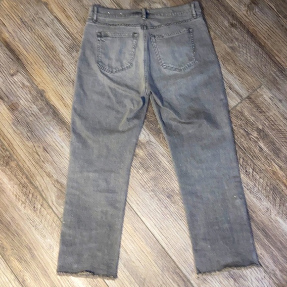 LOFT Frayed High Rise Jeans - Gray Wash - Picture 3 of 6